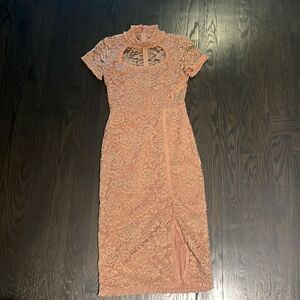 ALEXIS x Intermix *Zoelle* pink lace midi mid length dress